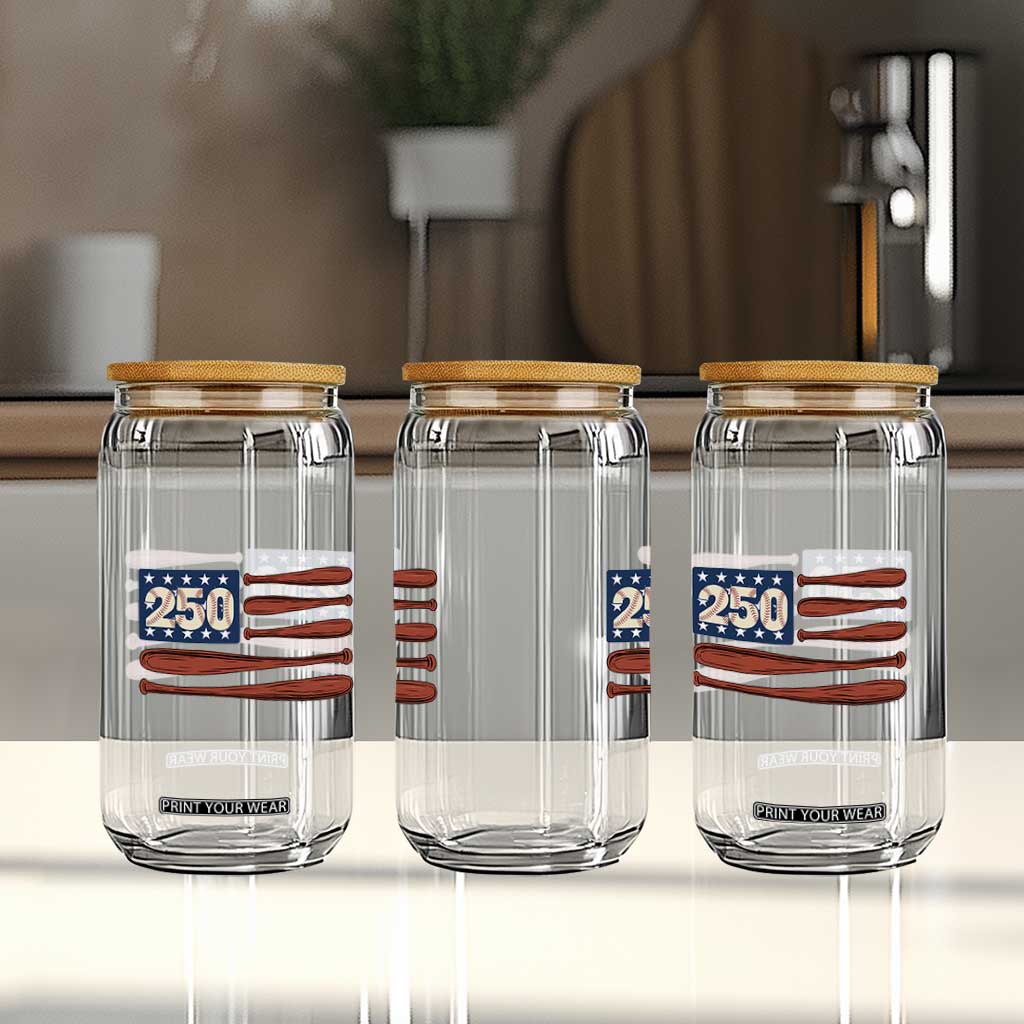 USA Flag Baseball Glass Can 250th Anniversary Sports Gift TS12 Print Your Wear