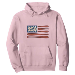 USA Flag Baseball Hoodie 250th Anniversary Sports Gift TS12 Light Pink Print Your Wear