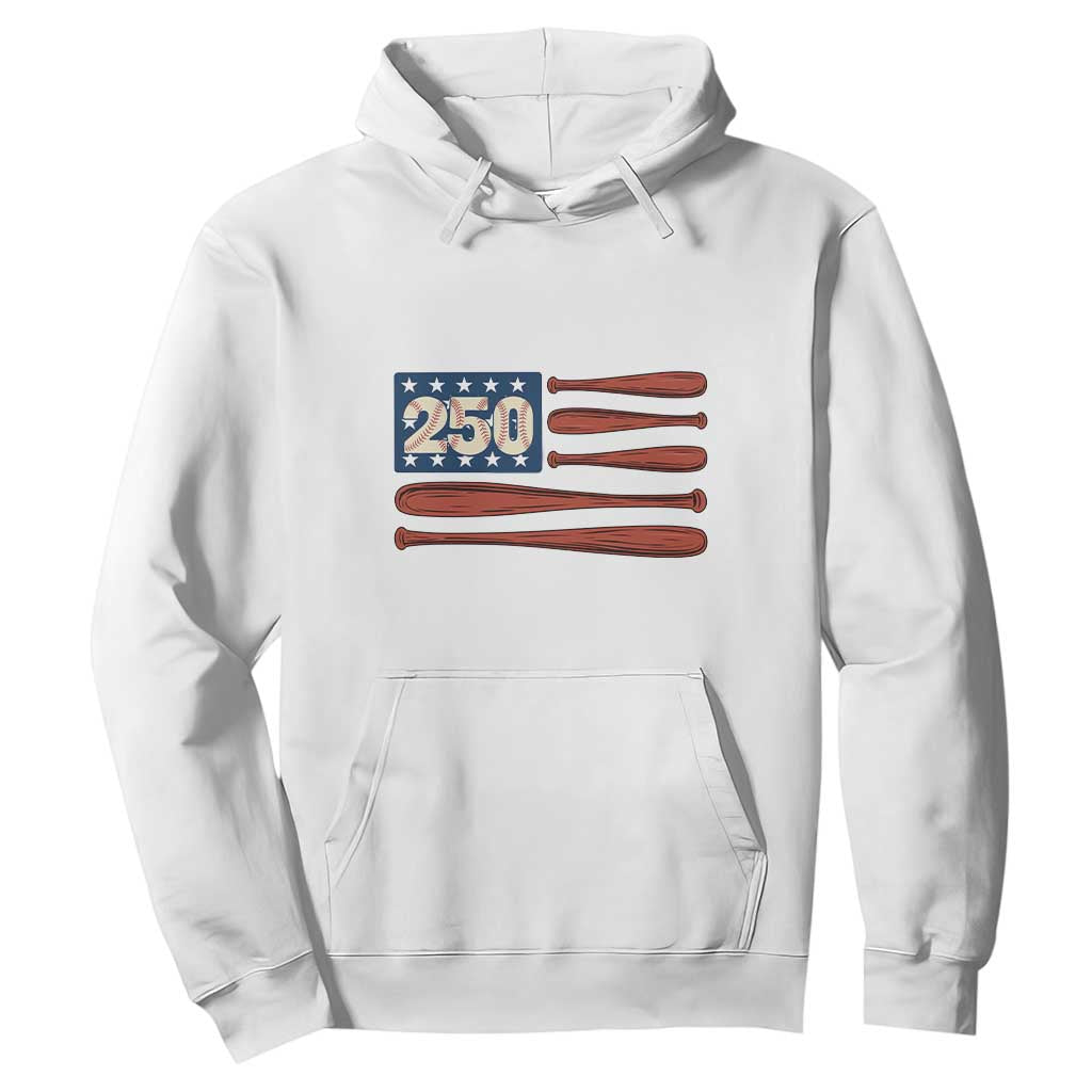 USA Flag Baseball Hoodie 250th Anniversary Sports Gift TS12 White Print Your Wear