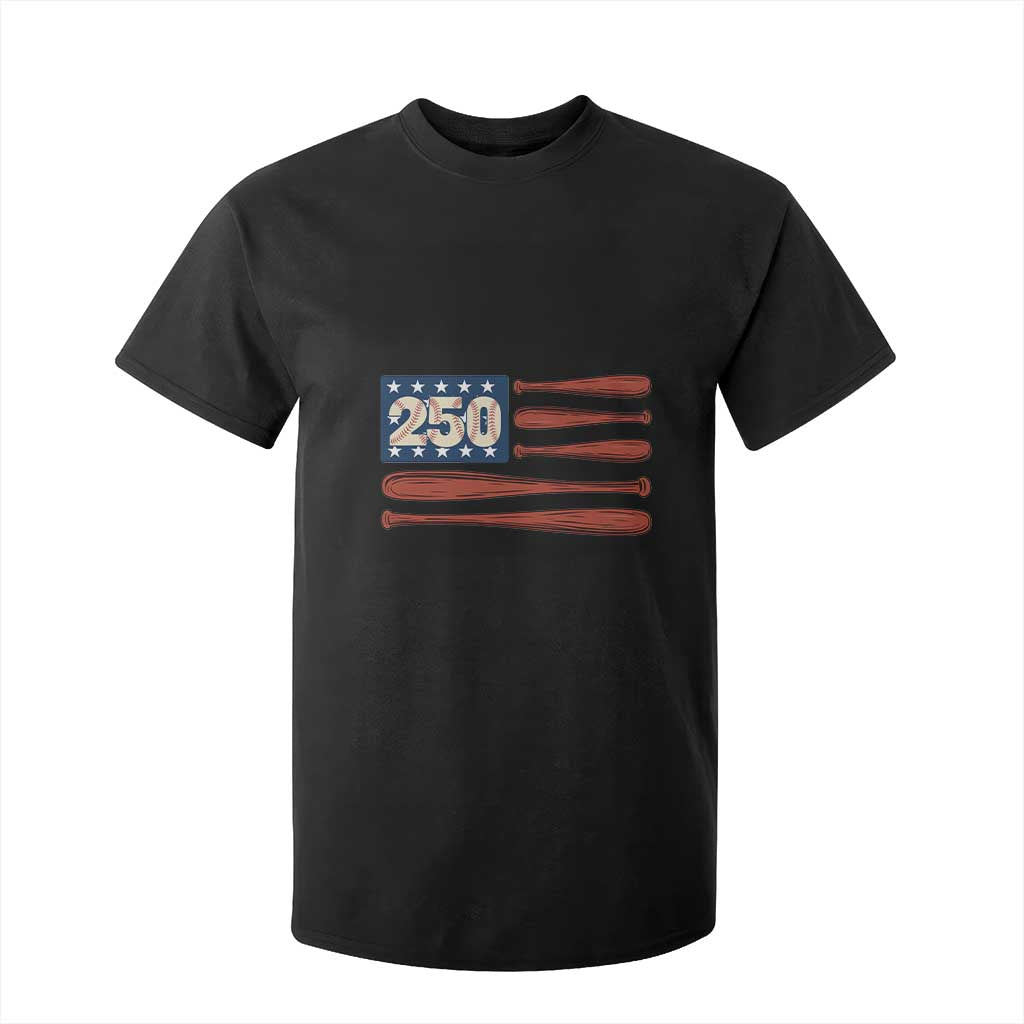 USA Flag Baseball T Shirt For Kid 250th Anniversary Sports Gift TS12 Black Print Your Wear