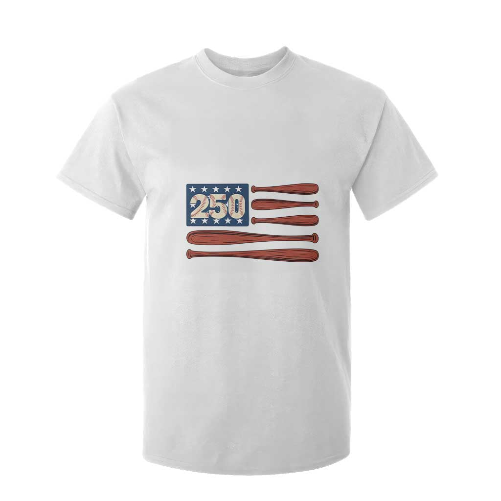 USA Flag Baseball T Shirt For Kid 250th Anniversary Sports Gift TS12 White Print Your Wear