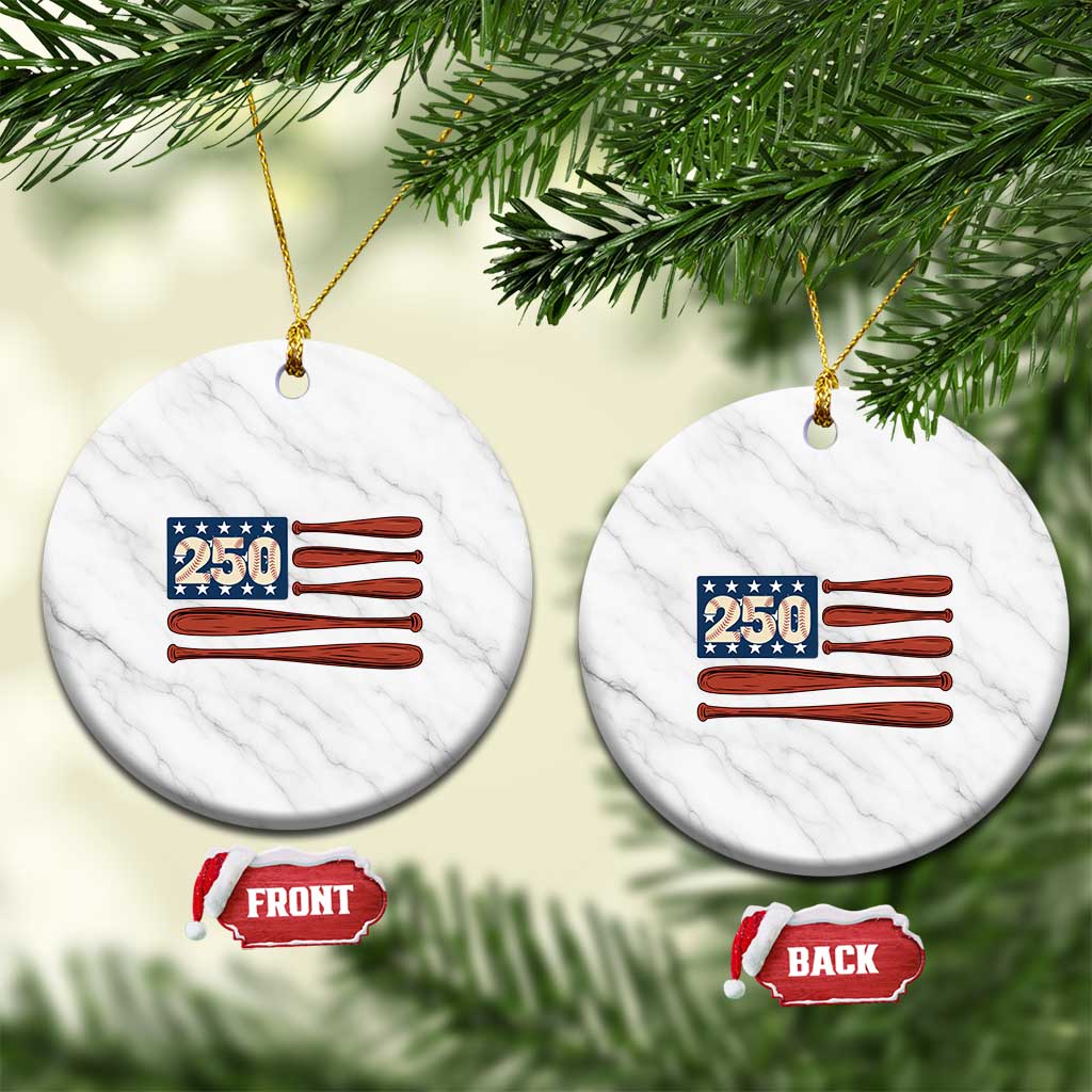 USA Flag Baseball Ceramic Ornament 250th Anniversary Sports Gift TS12 1pc White Marble Print Your Wear