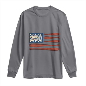 USA Flag Baseball Long Sleeve Shirt 250th Anniversary Sports Gift TS12 Charcoal Print Your Wear