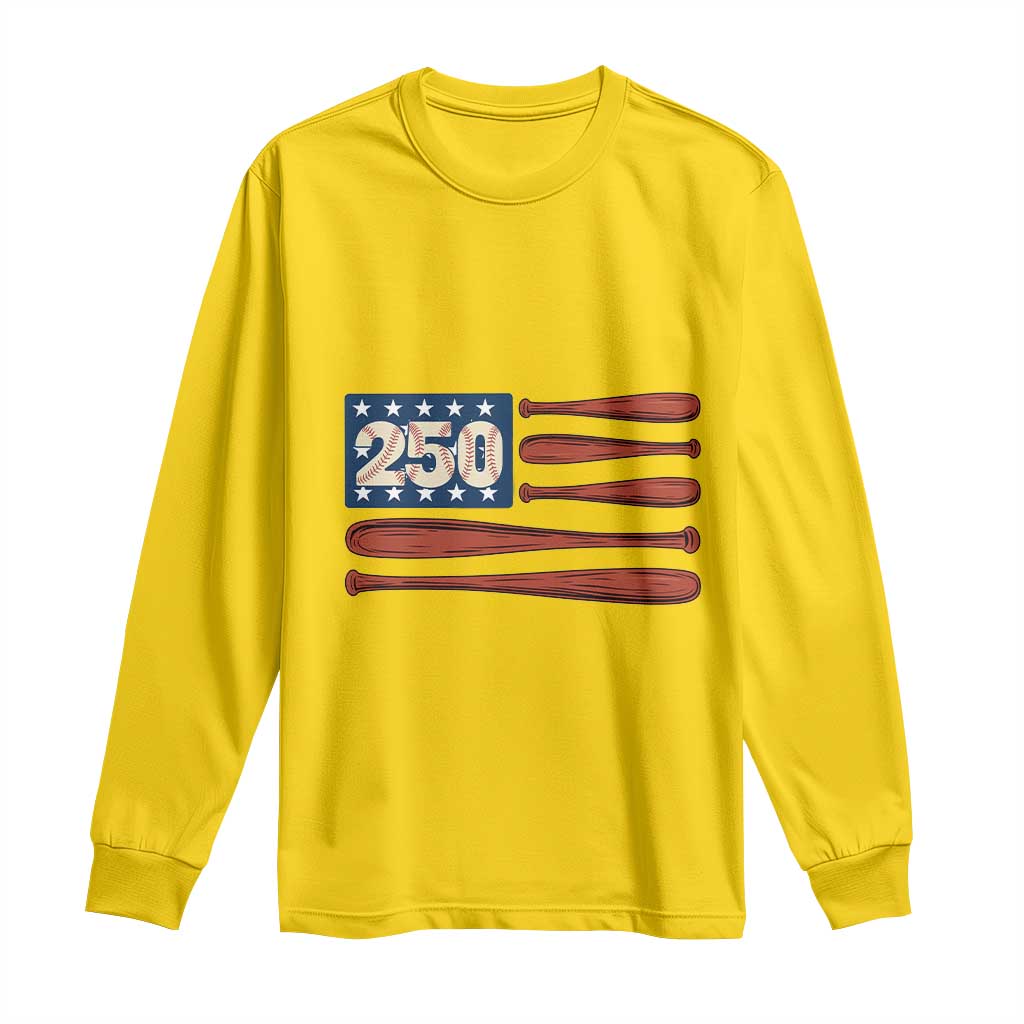 USA Flag Baseball Long Sleeve Shirt 250th Anniversary Sports Gift TS12 Daisy Print Your Wear