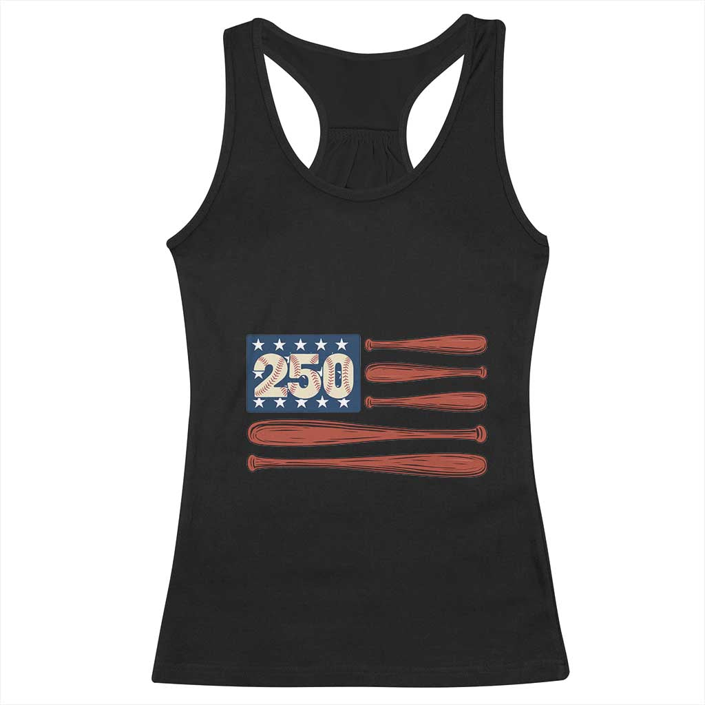 USA Flag Baseball Racerback Tank Top 250th Anniversary Sports Gift TS12 Black Print Your Wear