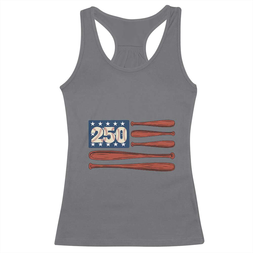 USA Flag Baseball Racerback Tank Top 250th Anniversary Sports Gift TS12 Charcoal Print Your Wear