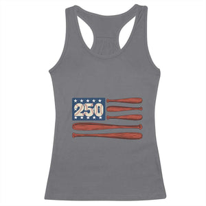 USA Flag Baseball Racerback Tank Top 250th Anniversary Sports Gift TS12 Charcoal Print Your Wear