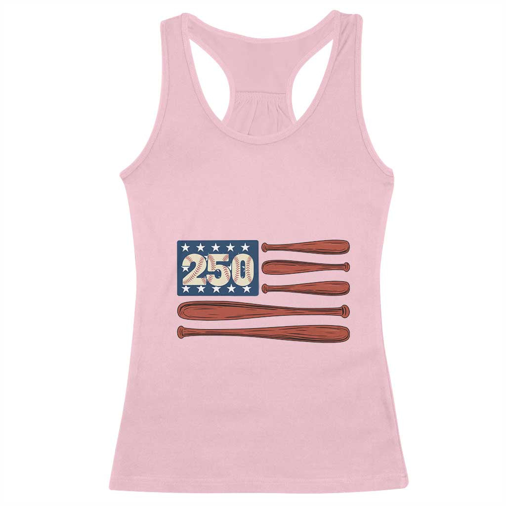 USA Flag Baseball Racerback Tank Top 250th Anniversary Sports Gift TS12 Light Pink Print Your Wear