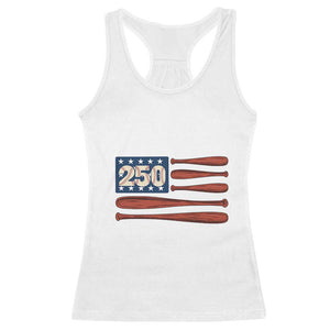 USA Flag Baseball Racerback Tank Top 250th Anniversary Sports Gift TS12 White Print Your Wear