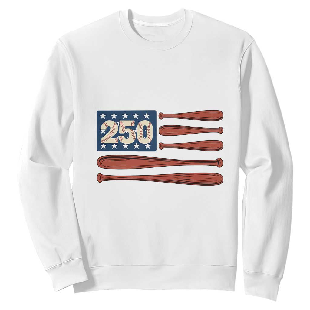 USA Flag Baseball Sweatshirt 250th Anniversary Sports Gift TS12 White Print Your Wear