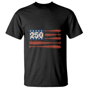 USA Flag Baseball T Shirt 250th Anniversary Sports Gift TS12 Black Print Your Wear