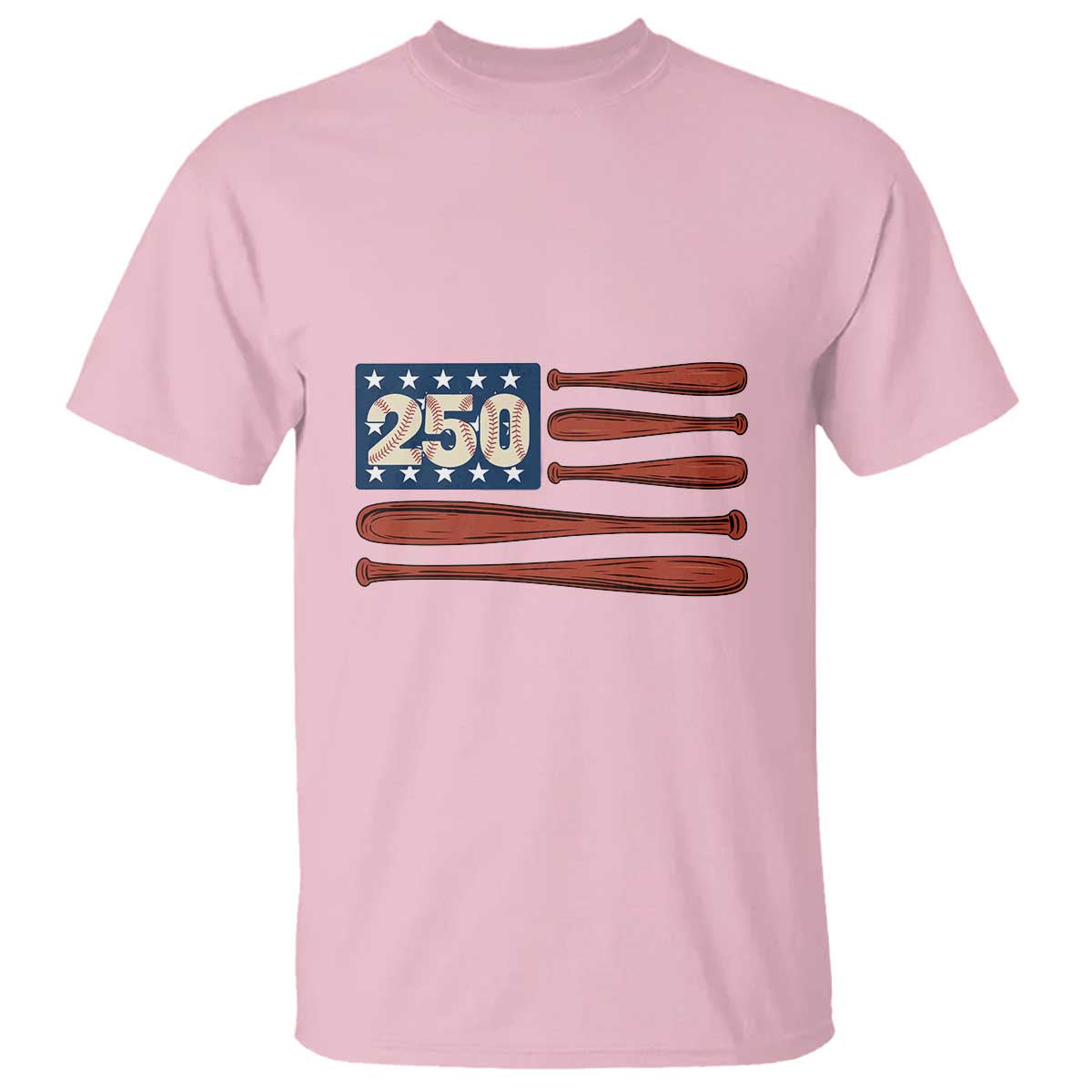 USA Flag Baseball T Shirt 250th Anniversary Sports Gift TS12 Light Pink Print Your Wear