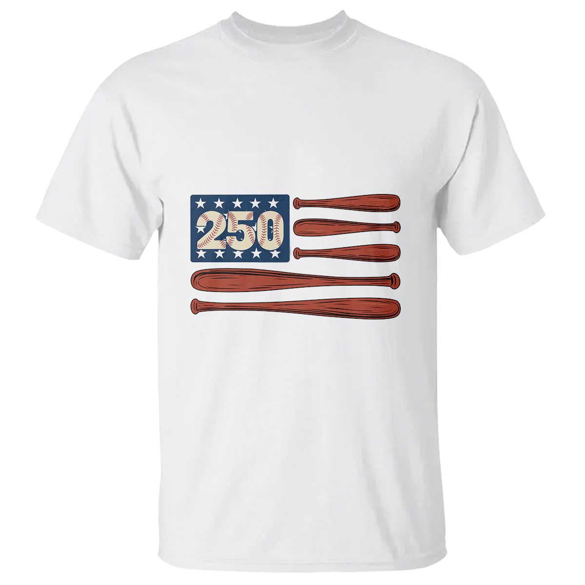 USA Flag Baseball T Shirt 250th Anniversary Sports Gift TS12 White Print Your Wear