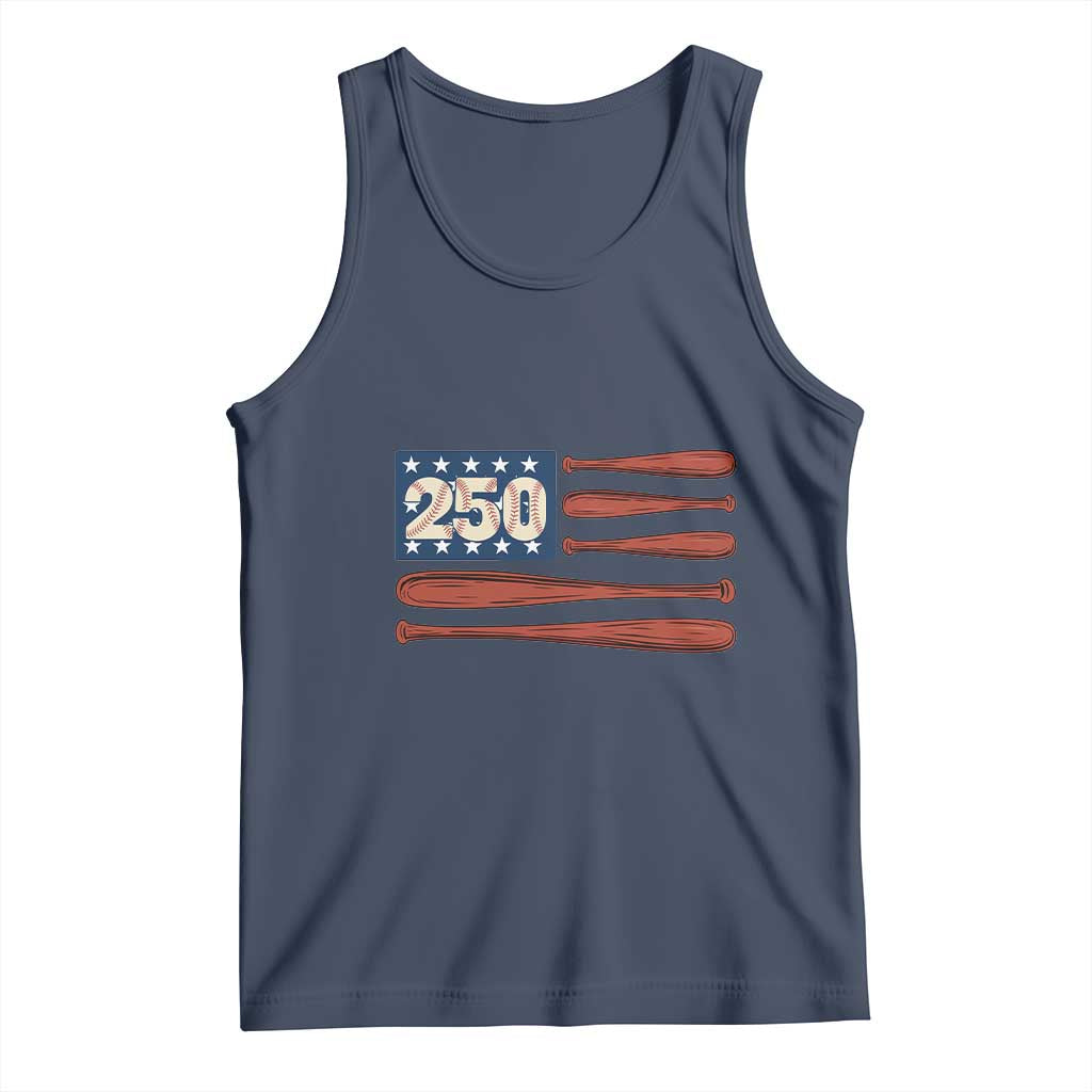 USA Flag Baseball Tank Top 250th Anniversary Sports Gift TS12 Navy Print Your Wear