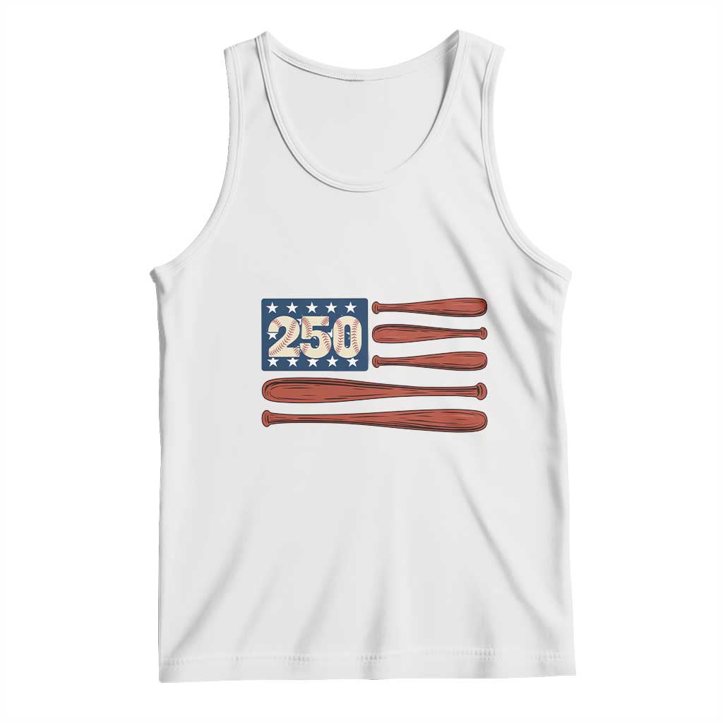 USA Flag Baseball Tank Top 250th Anniversary Sports Gift TS12 White Print Your Wear