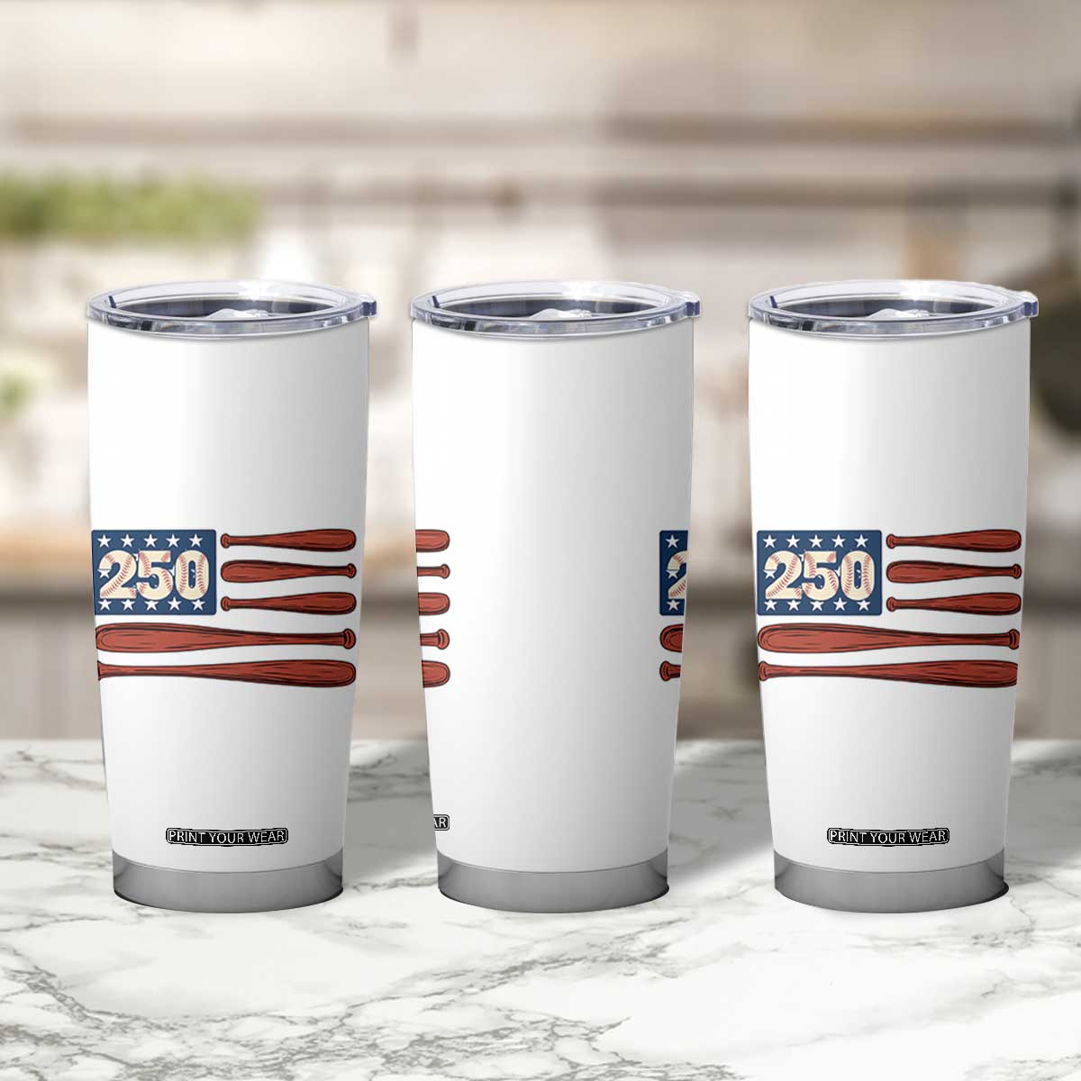 USA Flag Baseball Tumbler Cup 250th Anniversary Sports Gift TS12 Print Your Wear
