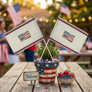 USA Flag Baseball Patriotic Handheld Flag 250th Anniversary Sports Gift TS12 Modern 8.2" × 5.5" Beige Red Print Your Wear