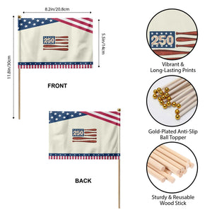 USA Flag Baseball Patriotic Handheld Flag 250th Anniversary Sports Gift TS12 Print Your Wear