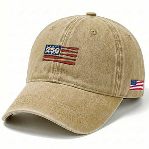 USA Flag Baseball Washed Cotton Baseball Cap 250th Anniversary Sports Gift TS12 Print Your Wear