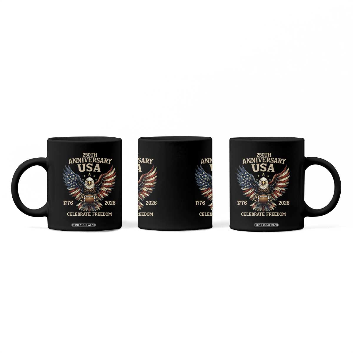 Patriotic Bald Eagle Football Coffee Mug USA 250th Anniversary Gift TS12 Print Your Wear