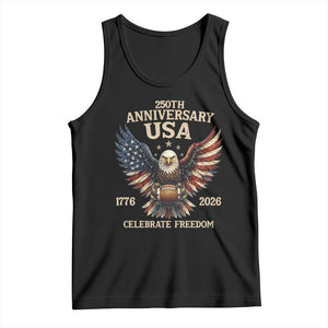 Patriotic Bald Eagle Football Tank Top USA 250th Anniversary Gift TS12 Black Print Your Wear