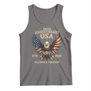 Patriotic Bald Eagle Football Tank Top USA 250th Anniversary Gift TS12 Deep Heather Print Your Wear