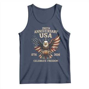 Patriotic Bald Eagle Football Tank Top USA 250th Anniversary Gift TS12 Navy Print Your Wear
