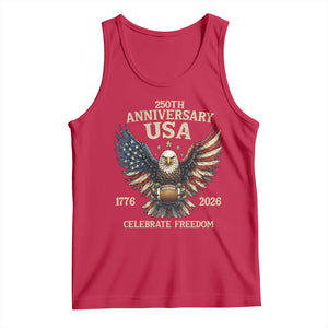 Patriotic Bald Eagle Football Tank Top USA 250th Anniversary Gift TS12 Red Print Your Wear