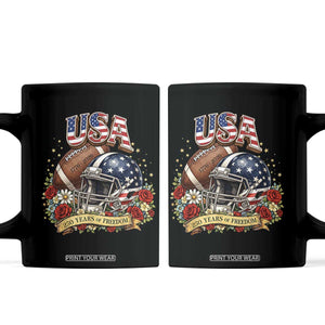 Patriotic Floral Baseball Coffee Mug USA 250th Anniversary Gift TS12 Black Print Your Wear