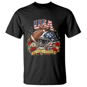 Patriotic Floral Baseball T Shirt USA 250th Anniversary Gift TS12 Black Print Your Wear