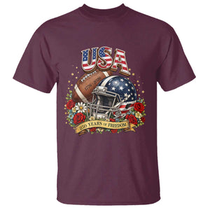 Patriotic Floral Baseball T Shirt USA 250th Anniversary Gift TS12 Maroon Print Your Wear