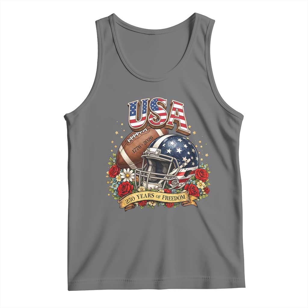 Patriotic Floral Baseball Tank Top USA 250th Anniversary Gift TS12 Black Heather Print Your Wear