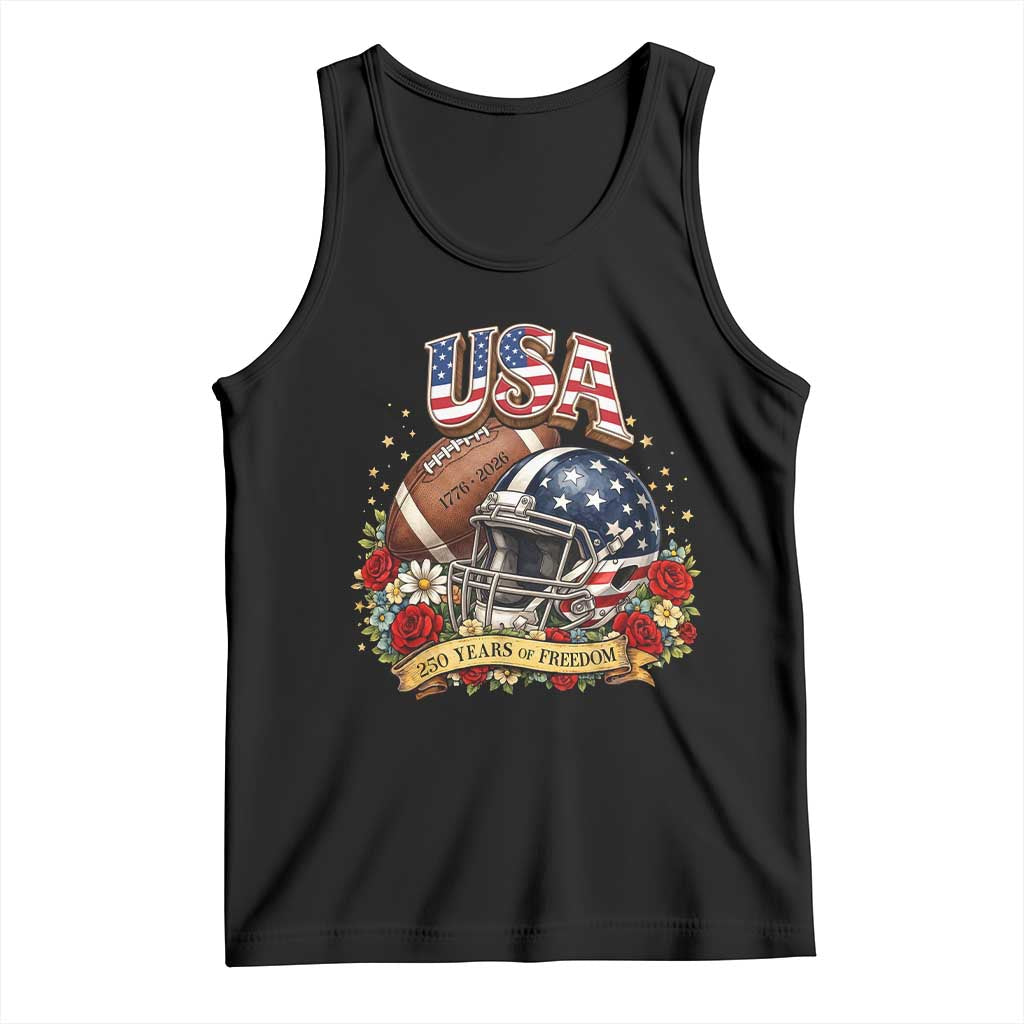 Patriotic Floral Baseball Tank Top USA 250th Anniversary Gift TS12 Black Print Your Wear