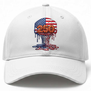 Patriotic Basketball Drip Baseball Cap USA 250th Anniversary Gift TS12 Print Your Wear