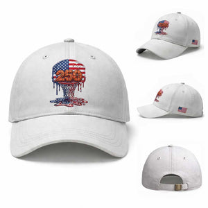 Patriotic Basketball Drip Baseball Cap USA 250th Anniversary Gift TS12 Baseball Cap Universal Fit White Print Your Wear