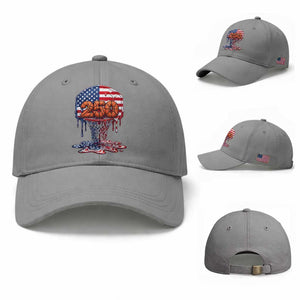 Patriotic Basketball Drip Baseball Cap USA 250th Anniversary Gift TS12 Baseball Cap Universal Fit Sport Gray Print Your Wear