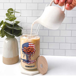 Patriotic Basketball Drip Glass Can USA 250th Anniversary Gift TS12 Print Your Wear