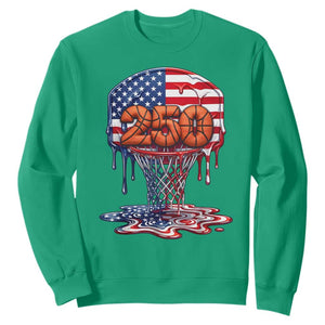 Patriotic Basketball Drip Sweatshirt USA 250th Anniversary Gift TS12 Irish Green Print Your Wear