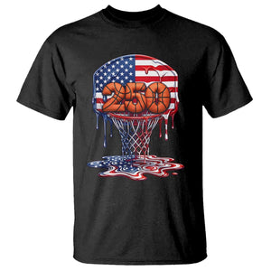 Patriotic Basketball Drip T Shirt USA 250th Anniversary Gift TS12 Black Print Your Wear