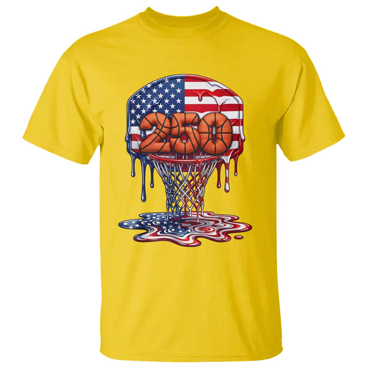 Patriotic Basketball Drip T Shirt USA 250th Anniversary Gift TS12 Daisy Print Your Wear