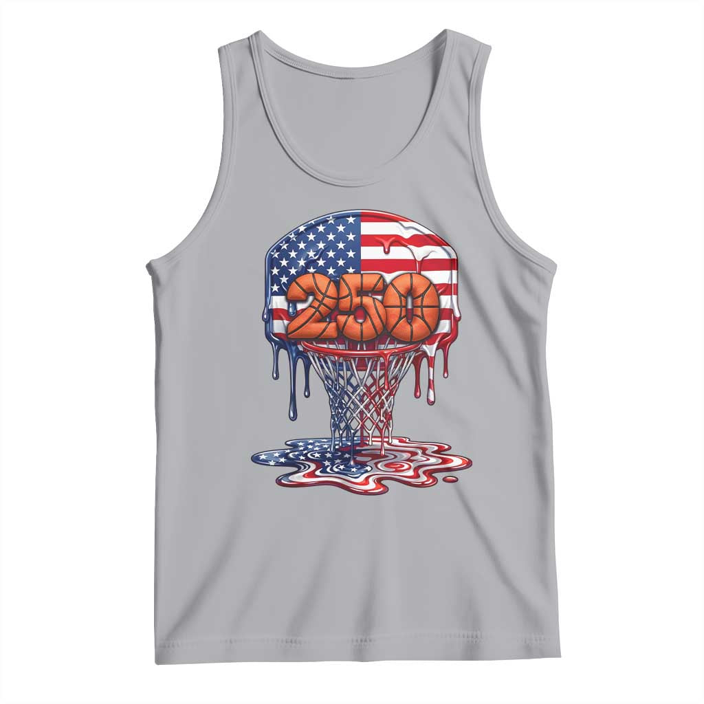 Patriotic Basketball Drip Tank Top USA 250th Anniversary Gift TS12 Athletic Heather Print Your Wear