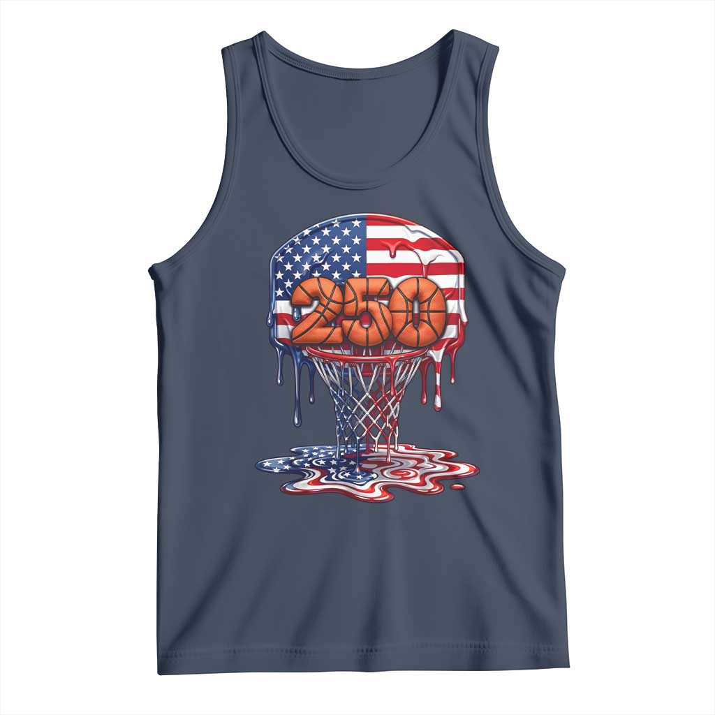Patriotic Basketball Drip Tank Top USA 250th Anniversary Gift TS12 Navy Print Your Wear