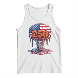 Patriotic Basketball Drip Tank Top USA 250th Anniversary Gift TS12 White Print Your Wear
