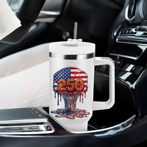 Patriotic Basketball Drip Tumbler With Handle USA 250th Anniversary Gift TS12 Print Your Wear