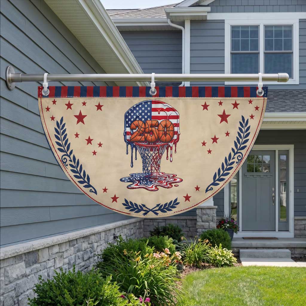 Basketball Drip Patriotic Fan Flag USA 250th Anniversary Gift TS12 2pcs pack Laurel Tan Print Your Wear