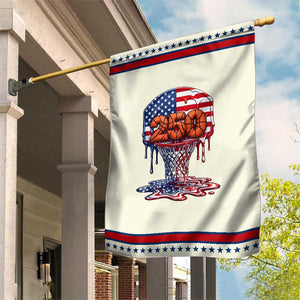 Basketball Drip Patriotic Garden Flag USA 250th Anniversary Gift TS12 Modern Beige Red Print Your Wear
