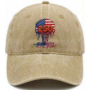 Patriotic Basketball Drip Washed Cotton Baseball Cap USA 250th Anniversary Gift TS12 Print Your Wear