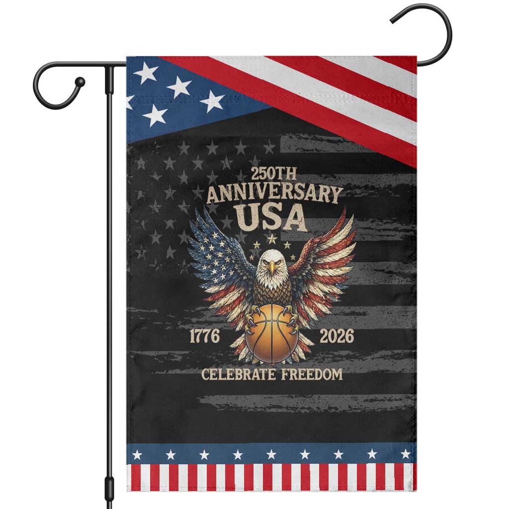 250 Years Of Freedom Basketball Patriotic Garden Flag Athlete Gift TS12 Distressed Black Blue Print Your Wear