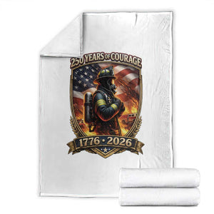 Firefighter USA 250th Anniversary Gift Throw Blanket 250 Years Of Courage TS12 White Print Your Wear