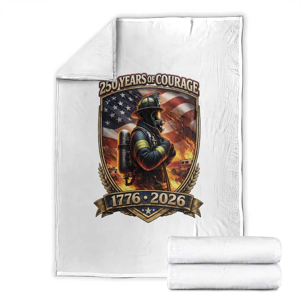Firefighter USA 250th Anniversary Gift Throw Blanket 250 Years Of Courage TS12 White Print Your Wear